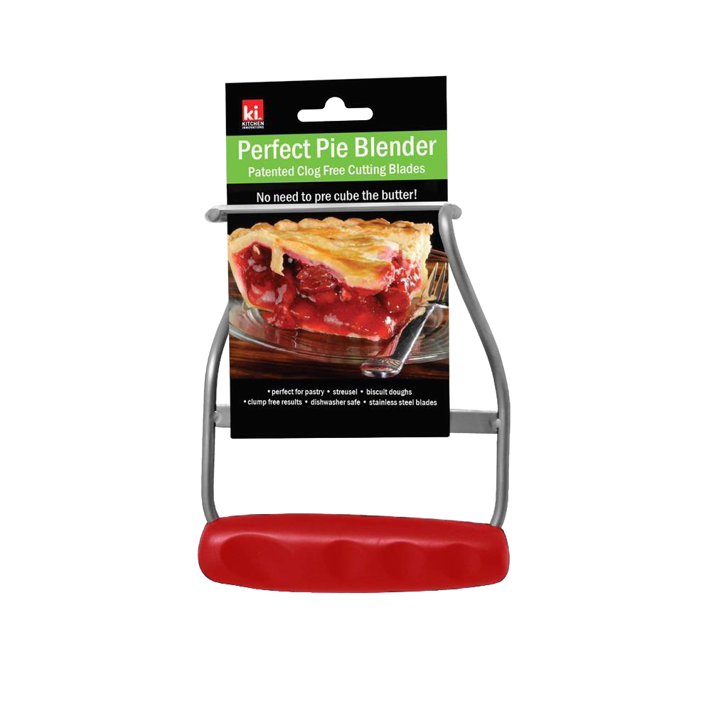Perfect Pie Blender with clog-free stainless steel blades and ergonomic red handle, designed for easy mixing of pastry and dough, featured in Kitchen & Food, Baking Supplies, and Cooking Helpers collections.