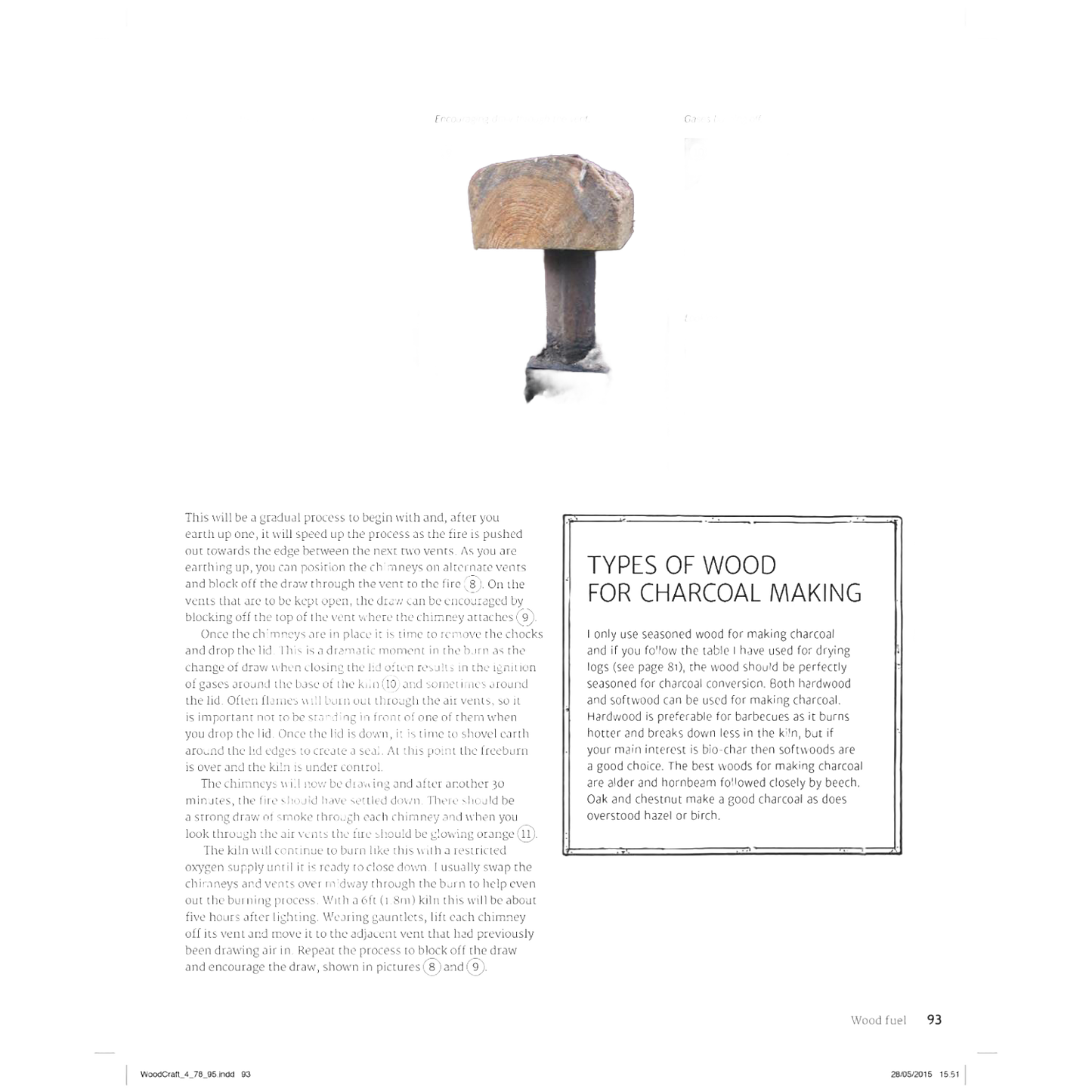 Page from a woodworking book showing detailed instructions and measurements for a hand tool with an image of a wooden mallet, part of a collection including home and garden how-to guides and craft projects.
