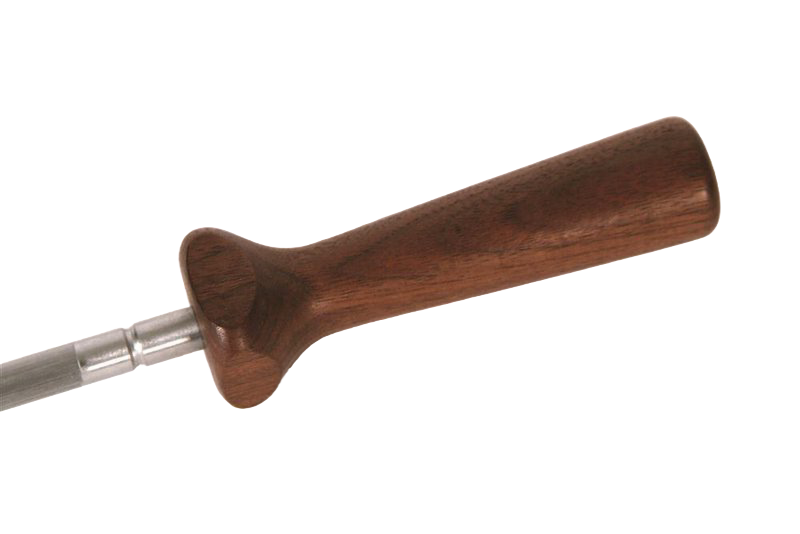 Butcher steel with smooth wooden handle and polished metal honing rod, designed for sharpening knives, ideal for Kitchen & Food, Food Prep, Knives, Sharpeners and Cutting Boards, Best Sellers, Promo Eligible collections.