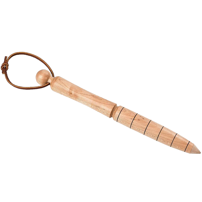 Hand-turned garden dibble made from durable maple with one-inch depth markings up to six inches, finished with beeswax and featuring a hanging strap, part of Farm, Garden & Tool and USA Made collections.