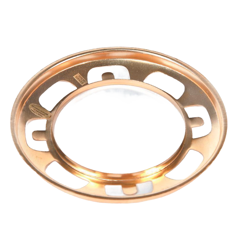 Solid brass 4-inch shade holder with smooth polished finish and cut-out slots, compatible with #2 burners, ideal for lamps and lighting parts and accessories collections.
