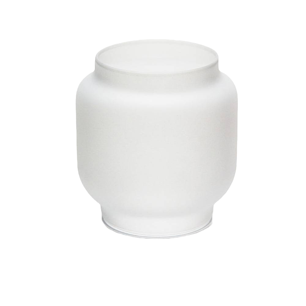 Frosted glass replacement globe for Feuerhand lanterns, designed to diffuse light softly, ideal for use in camping, emergency supplies, and outdoor lighting collections.