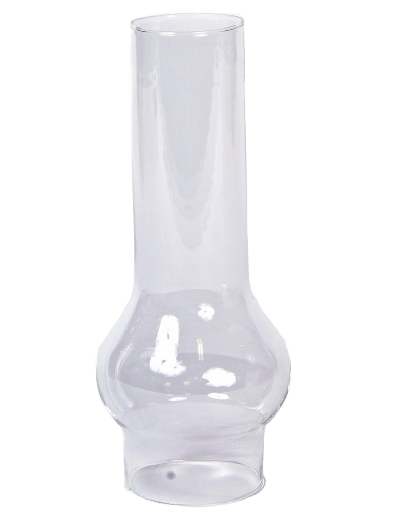 Clear replacement glass chimney with a 2-1/2 inch base and 8-1/4 inch height, designed for use with hanging trawler lamps, featured in Lamps & Lighting and Parts and Accessories collections.