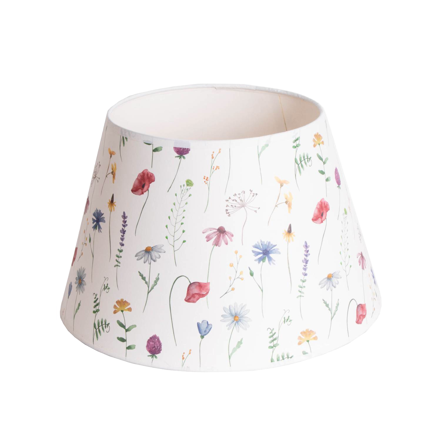 Handcrafted parchment lamp shade featuring a delicate wildflower pattern in soft colors, designed for Lamps & Lighting, Parts and Accessories, Lamp Shades, Best Sellers, and Promo Eligible collections.