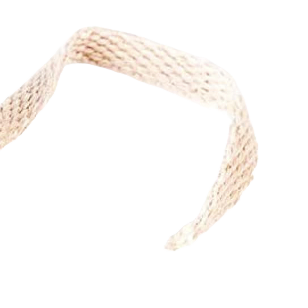Close-up of a braided cotton lamp wick designed for oil lamps, compatible with various burners and collars, featured in Lamps & Lighting and Parts and Accessories collections.