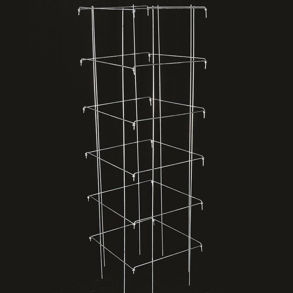 Handcrafted collapsible steel tomato cage with 9-gauge galvanized wire, designed for sturdy support of tomatoes, cucumbers, and vining flowers, featured in Farm, Garden & Tool, Seeds and Planting, USA Made, Best Sellers, and Promo Eligible collections.