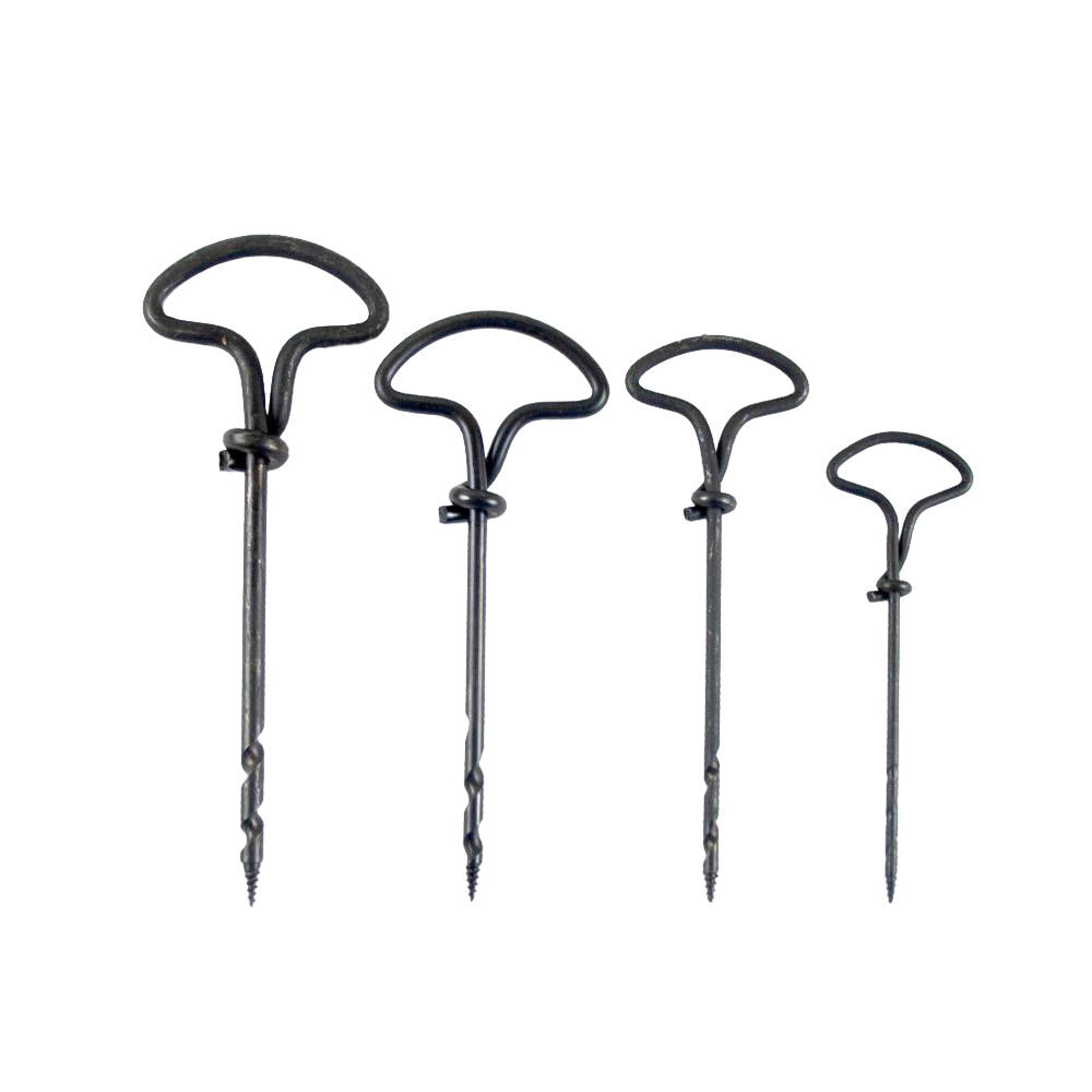 Set of four specially annealed steel gimlets in varying sizes with rounded handles for easy twisting, designed for wood drilling, featured in Farm, Garden & Tool and Hand Tools collections.