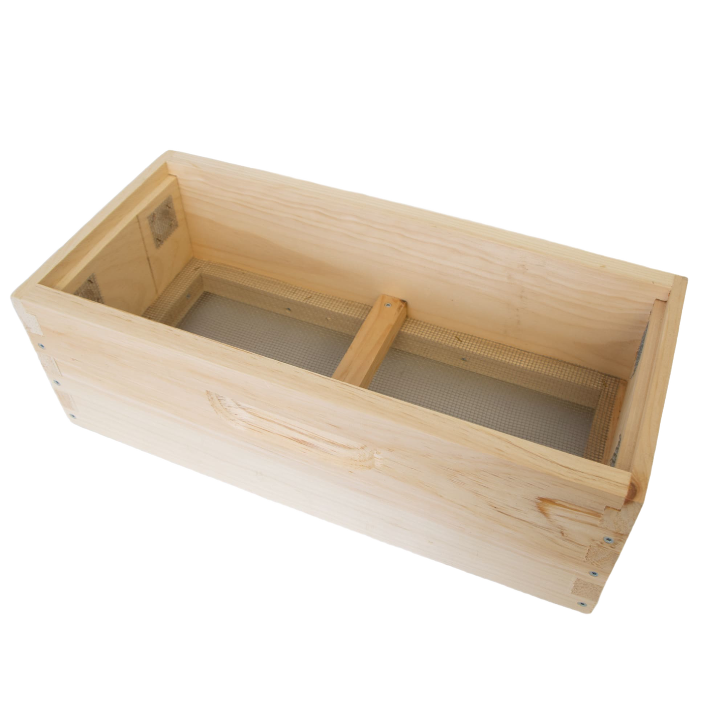 Handcrafted wooden quilt box with mesh bottom for ventilation, designed to control moisture in beekeeping, Amish made in USA, featured in Farm, Garden & Tool and Beekeeping Supplies collections.