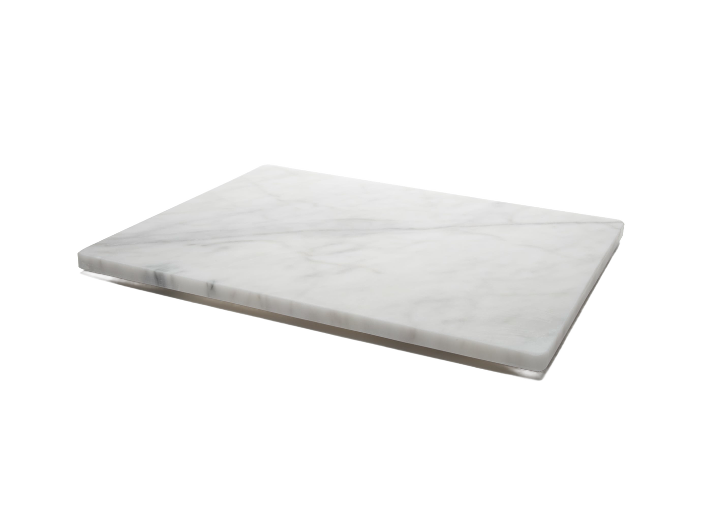 Smooth marble pastry board with rounded edges and rubber feet for stability, ideal for rolling dough and pastry, featured in Kitchen & Food, Cookware, and Baking Supplies collections.