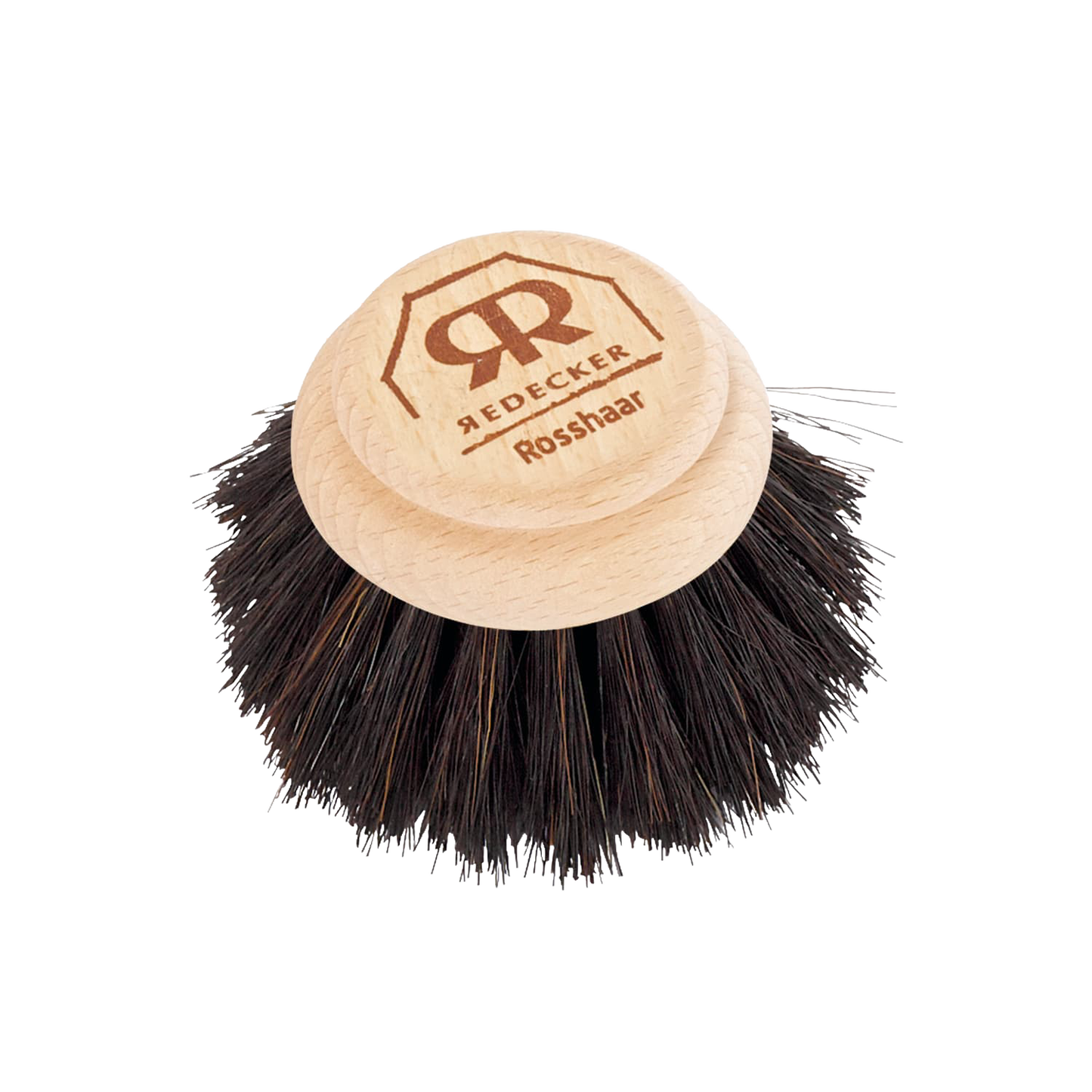 Replacement brush head featuring soft horsehair bristles and wooden base, suitable for sustainable household cleaning and home decor collections.