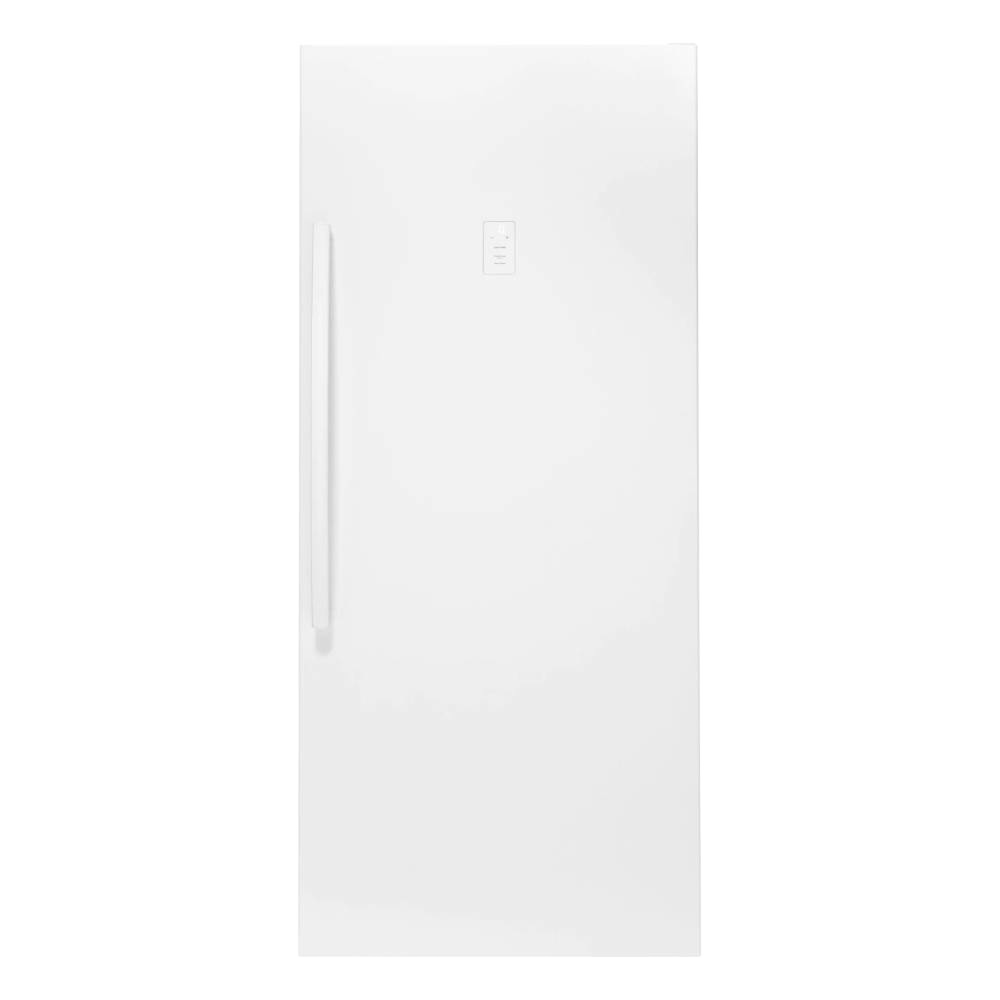 White Amish made upright gas freezer with a tall handle, designed for energy-free food storage, featured in Appliances, USA Made, and Refrigerators and Freezers collections.