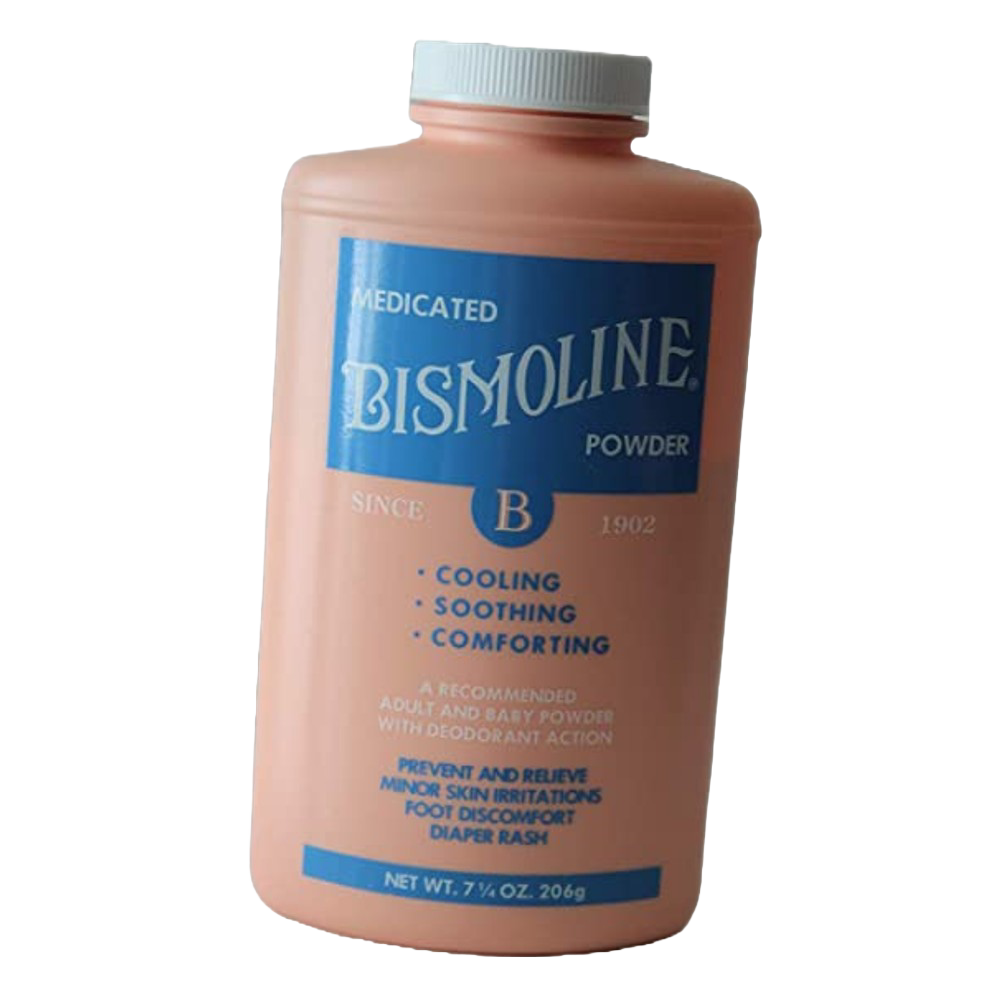 Vintage-style container of medicated powder made in USA, designed for health remedies, soothing skin irritations, and offering relief in Health & Wellness collections.