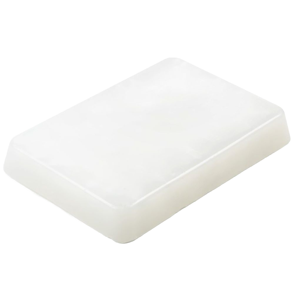 Rectangular white block of firm molding wax designed for candlemaking, ideal for creating detailed free-standing candles, featured in Lamps & Lighting and Candlemaking Supplies collections.