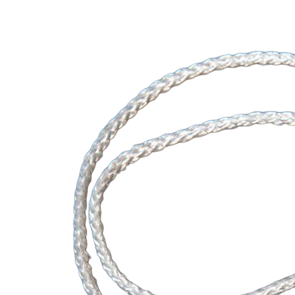Close-up of finely braided round fiberglass wick with a 1/16-inch diameter, ideal for lamps and candles, featured in best-selling candlemaking supplies and lighting collections.
