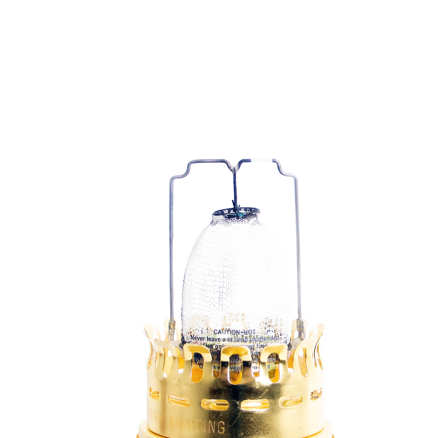 Handcrafted brass shelf oil lamp with a clear glass chimney and sturdy metal handle, ideal for emergency supplies and rustic lamps & lighting collections.