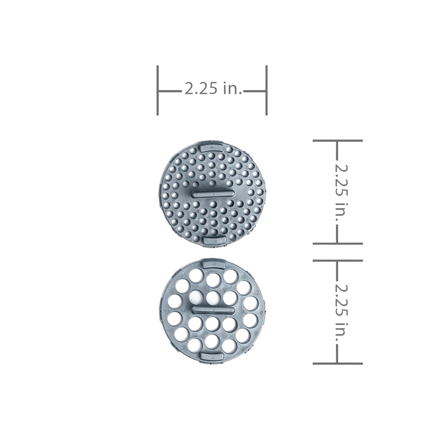 Set of two gray flip-top shaker lids designed for regular-mouth Mason jars, featuring large and small hole inserts and airtight seals, ideal for Kitchen & Food and USA Made collections.