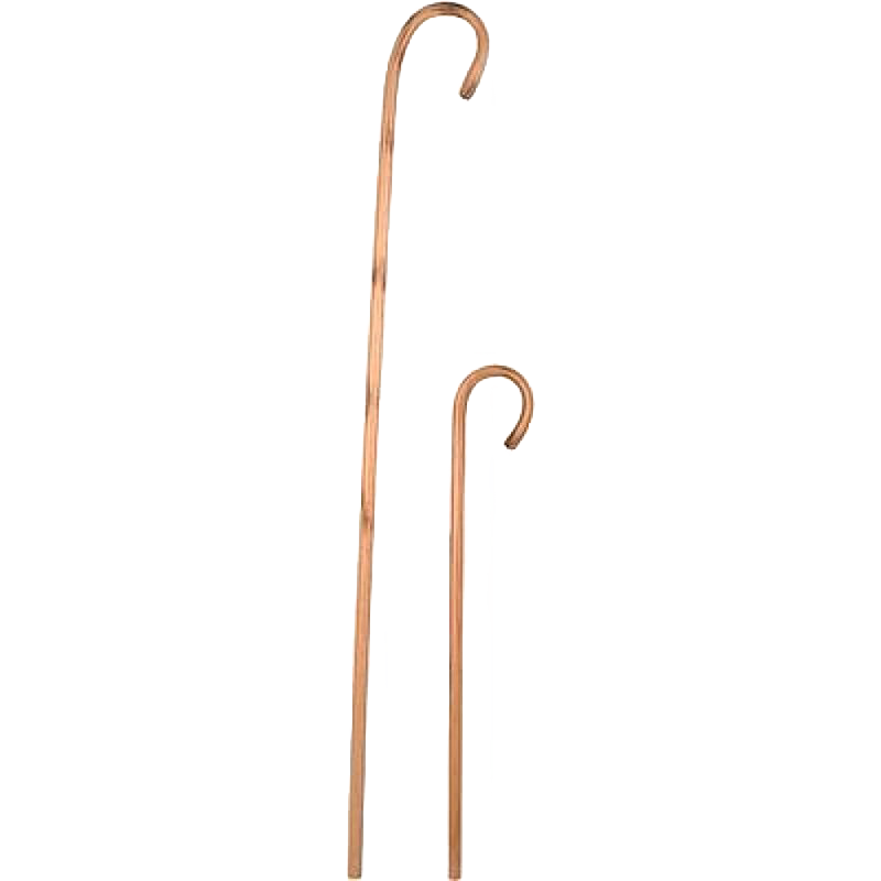 Pair of handcrafted hickory canes with smooth natural lacquered finish, lightweight yet durable for farm and animal care, made in USA and popular in best sellers.