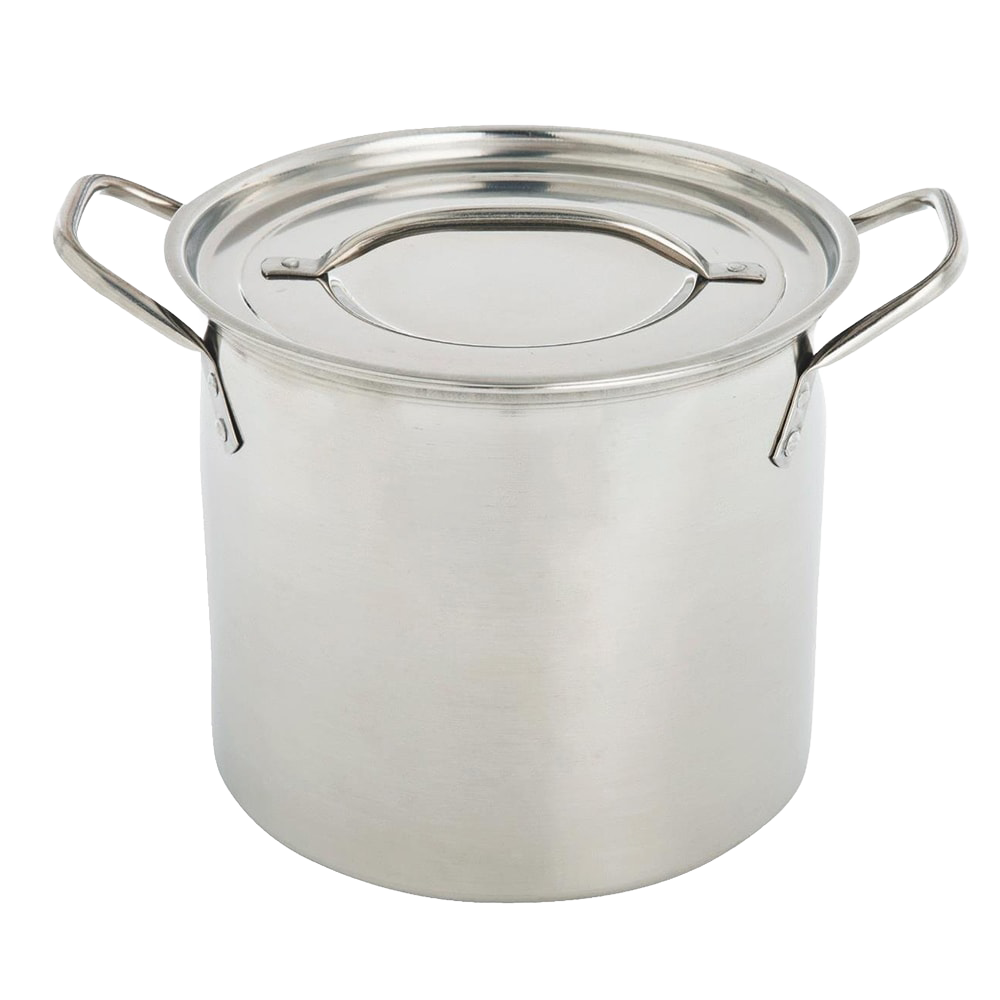 Polished 12-quart stainless steel stockpot with tight-fitting lid and sturdy handles, designed for versatile kitchen use, featured in Cookware, Pots and Pans, and Best Sellers collections.