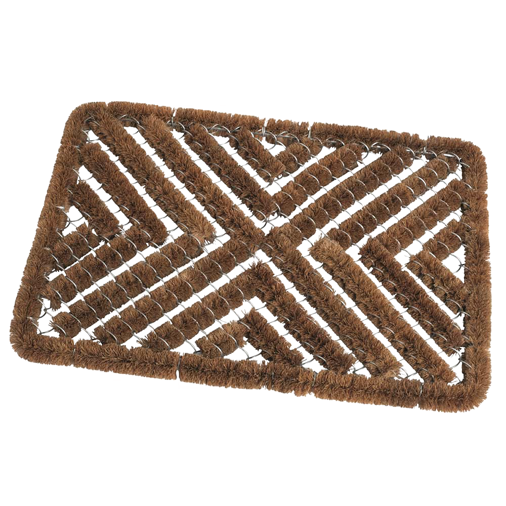 All-weather doormat crafted from durable coconut fiber and wire in a geometric design, water- and frost-resistant, ideal for porches and garden use in Farm, Garden & Tool and Garden Accessories collections.