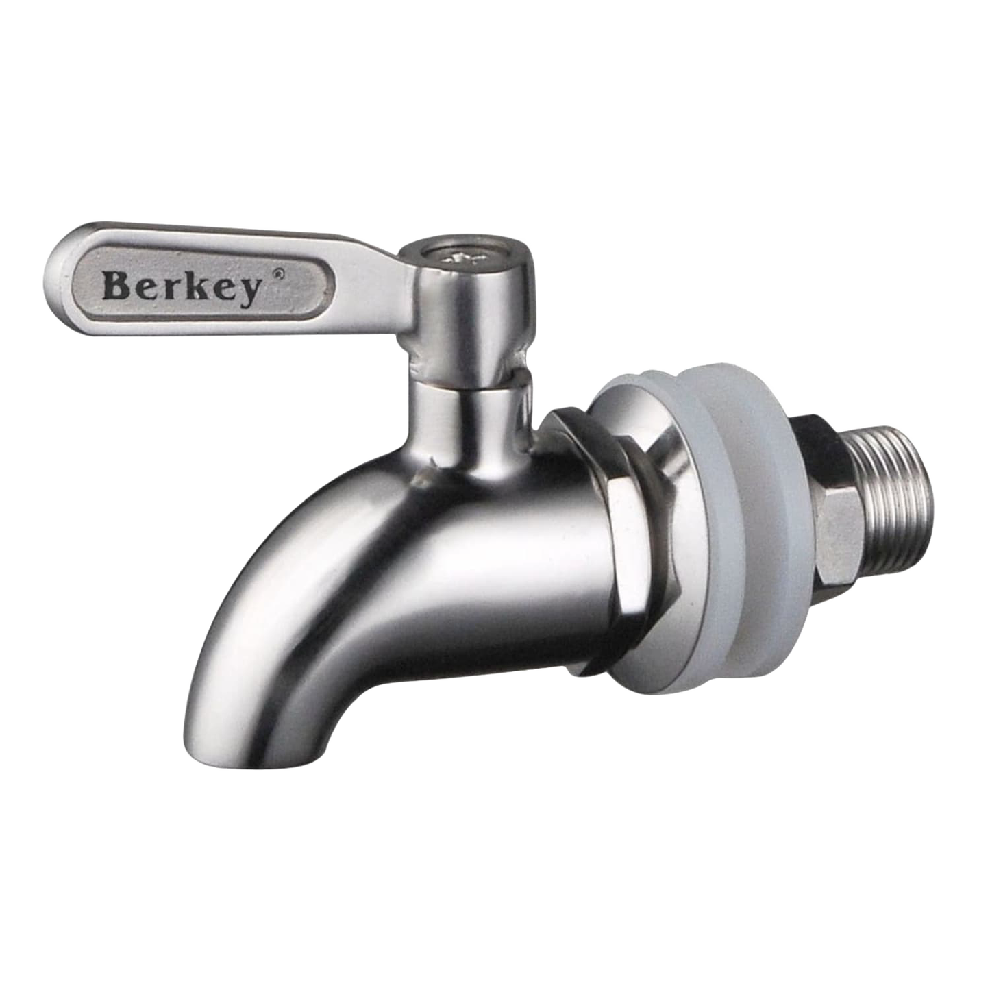 Heavy duty stainless steel spigot with ergonomic handle and food grade silicone washers, designed for Berkey 304 stainless steel water filters in Appliances and Water Heating and Treatment collections.