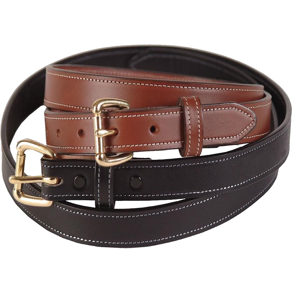 Two handcrafted Amish made 1-inch wide dressy leather belts in genuine English bridle leather, one in black and one in rich brown, with brass buckles and fine stitching, featured in USA Made, Amish Made, Clothing and Accessories, Health & Wellness, Best Sellers, and Promo Eligible collections.
