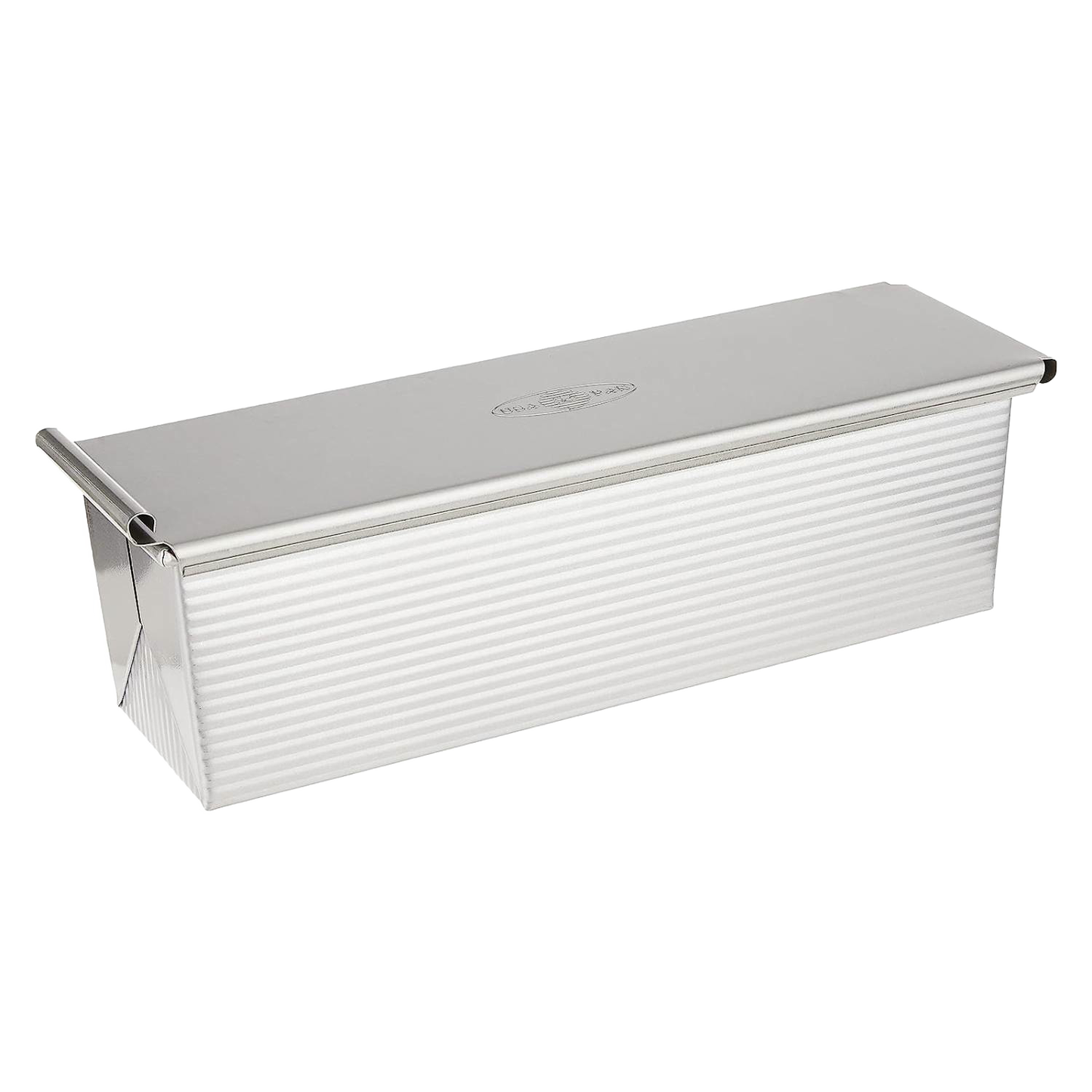 Handcrafted heavy-duty aluminized steel bread loaf pan with lid, designed for even heat conduction and ideal for Kitchen & Food, Baking Supplies, Cookware, and Bread Making collections.