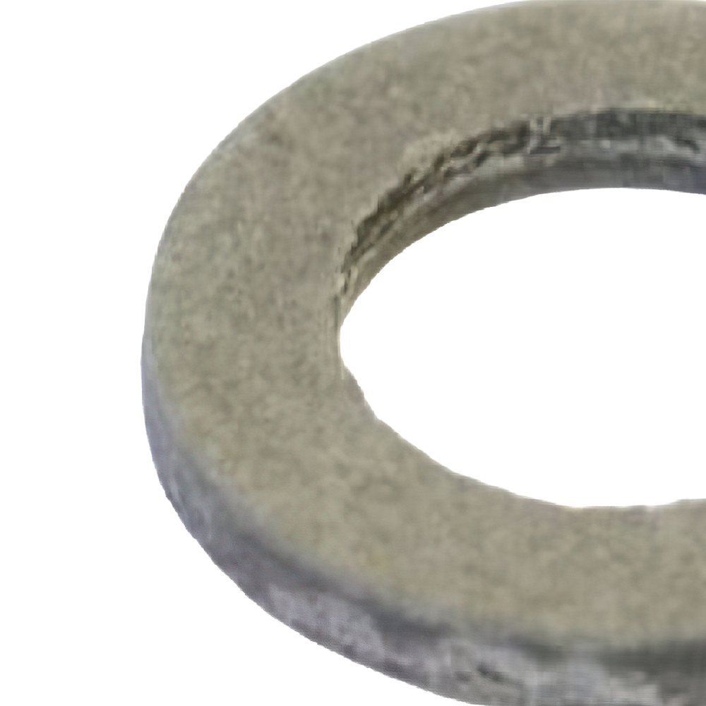 Close-up of a round metal washer or bushing with a textured surface, designed to reduce friction in kitchen and food specialty equipment, including butchering supplies in best sellers and promo collections.