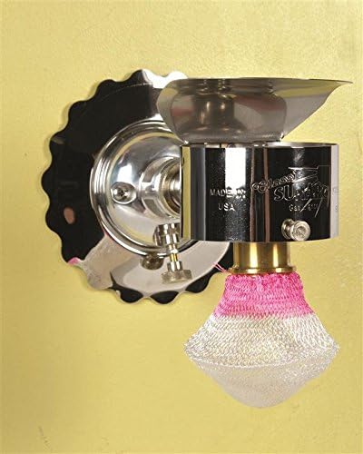 Close-up of a metal gas light burner with a handcrafted pink and white tie-on mantle, featured in Lamps & Lighting, Gas Lights, Best Sellers, and Promo Eligible collections.