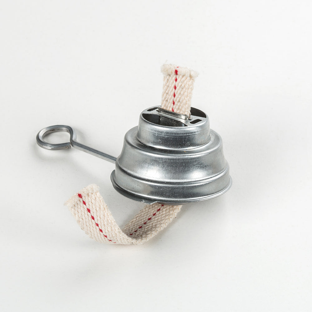 Galvanized replacement burner with 1/2 inch flat wick and ring handle, designed for camping and emergency lanterns in lamps & lighting and outdoor parts collections.
