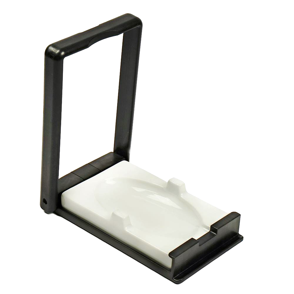 Plastic frame with a white porcelain rest designed to hold cooking spoons or flipped up to support pot lids, featured in Kitchen & Food, Kitchen Gadgets, and Kitchen Accessories collections.