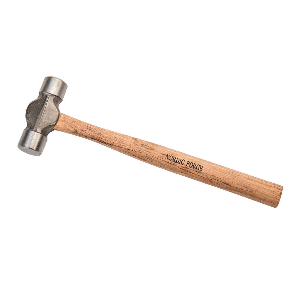 Forged steel rounding hammer with a polished dual-headed metal head and a smooth wooden handle, handcrafted for farm tools, hand tools and hardware, and best sellers collections.