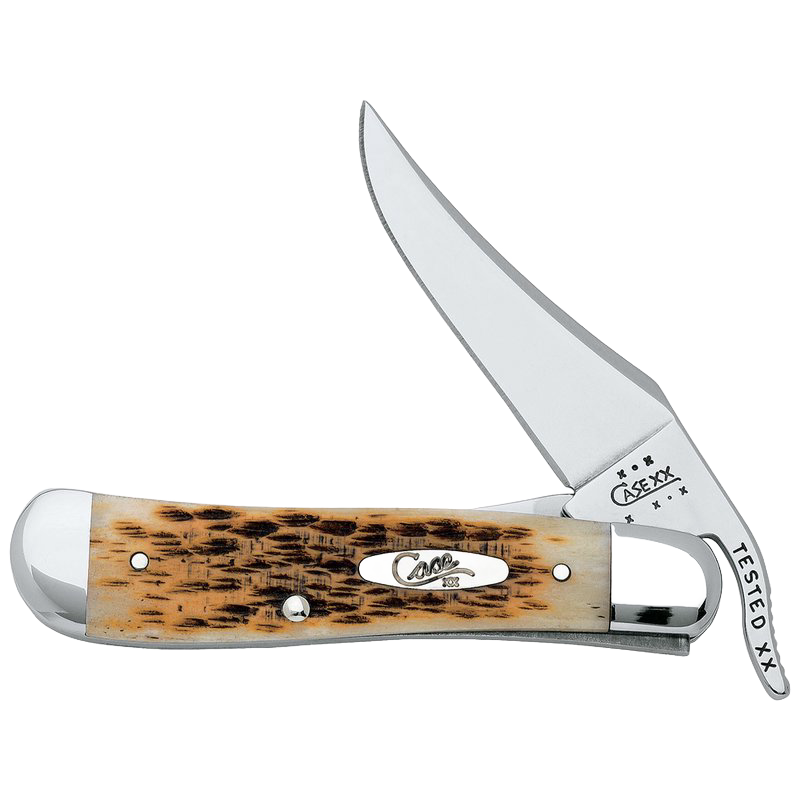 Handcrafted pocket knife with a stainless steel blade and amber bone handle featuring unique jigging, designed for Farm, Garden & Tool, Knives & Axes, and USA Made collections.
