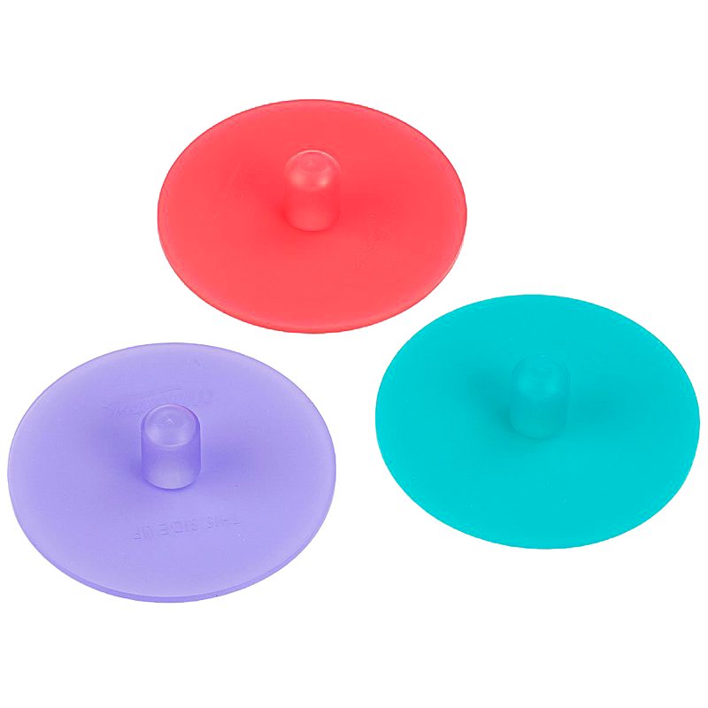 Set of three vibrant, BPA-free silicone fermentation lids in red, purple, and teal, dishwasher safe and ideal for small-batch fermenting in Kitchen & Food and Farm, Garden & Tool collections.