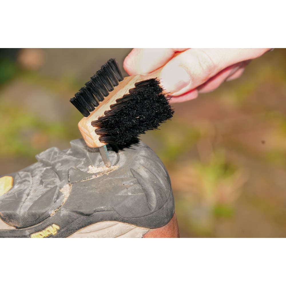 Handcrafted sturdy brush with stiff bristles and wooden handle designed to clean mud and debris from shoe soles, ideal for quick outdoor cleanups, featured in Best Sellers and Home & Decor collections.