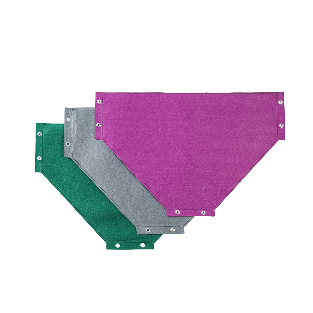Three colorful, durable end panels in green, gray, and purple for an elevated garden bed, handcrafted and part of Farm, Garden & Tool and Garden Accessories collections.