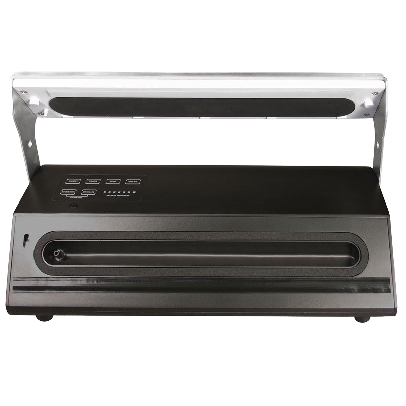 Electric vacuum sealer in black with control panel and sealing strip, designed for Kitchen & Food, Food Preservation, Freezing, and Best Sellers collections.