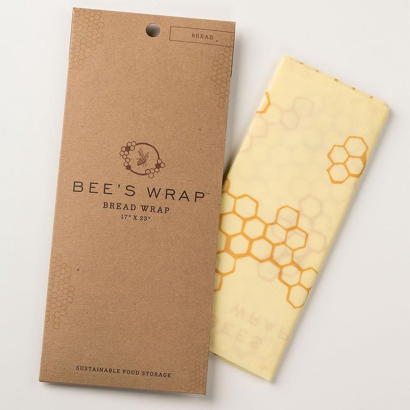 Handcrafted beeswax-coated muslin cloth bread wrap with honeycomb pattern, reusable and made in USA, ideal for Kitchen & Food, Storage and Serving, and Bread Making Supplies collections.