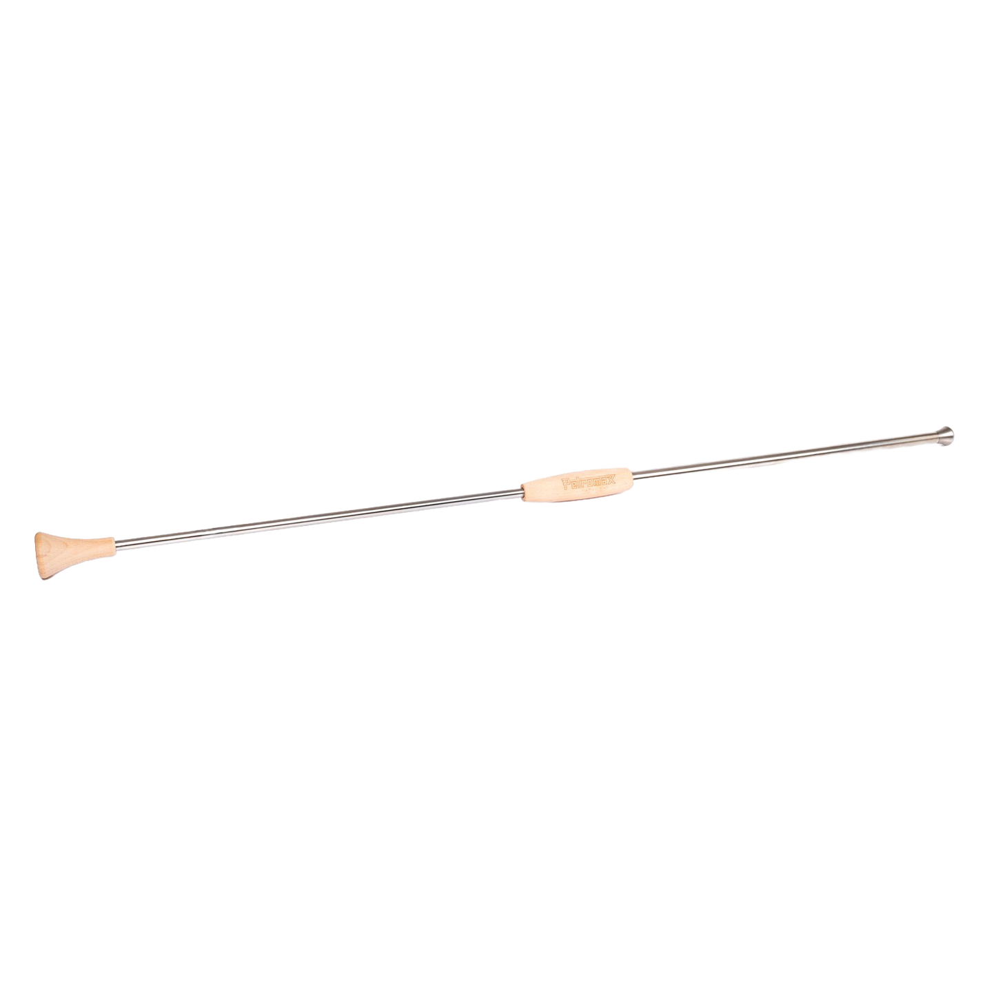 Long collapsible stainless steel fire blow pipe with natural wood handle for safe airflow direction into fires, ideal for Farm, Garden & Tool, Stoves, Camping, Hearth Accessories, and Best Sellers collections.