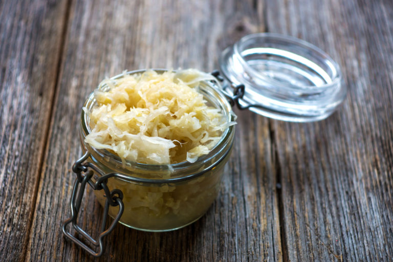 Small-Batch Sauerkraut in a Mason Jar