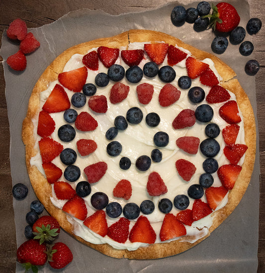 A Star-Spangled Bake: Fourth of July Fruit Pizza with Sourdough Pie Crust