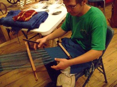 Weaving on a Straw Loom