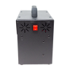 Compact black metal inverter unit with a sturdy handle on top, featuring a red power switch and ventilation slots, designed for farm, garden, and emergency power needs.
