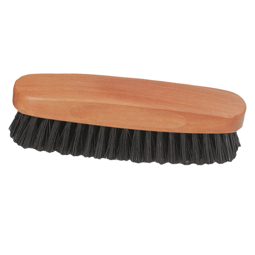 Durable clothes brush with stiff black bristles and an oiled pearwood handle, designed to remove lint, pet hair, and dust, featured in Home & Decor, Household Cleaning, and Best Sellers collections.