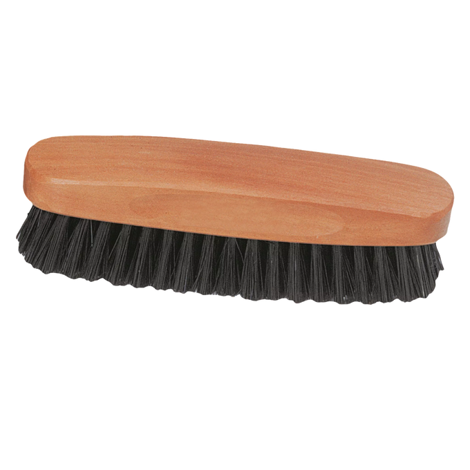 Durable clothes brush with stiff black bristles and an oiled pearwood handle, designed to remove lint, pet hair, and dust, featured in Home & Decor, Household Cleaning, and Best Sellers collections.