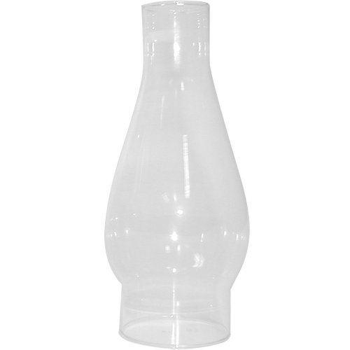Clear high-quality glass chimney with a 2-5/8" base and bulbous shape, designed for oil lamps, featured in Lamps & Lighting, Parts and Accessories, and Chimneys and Globes collections.