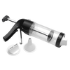 Jerky gun with a wide, easy-to-load chamber and stainless steel rod, including three interchangeable nozzles, ideal for Kitchen & Food, Food Preservation, Drying, and Specialty Equipment collections.