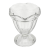 Clear handcrafted footed sherbet bowl made in USA with a vintage-inspired design, ideal for serving ice cream, sherbet, yogurt, and fresh fruit in Kitchen & Food and Dinnerware collections.