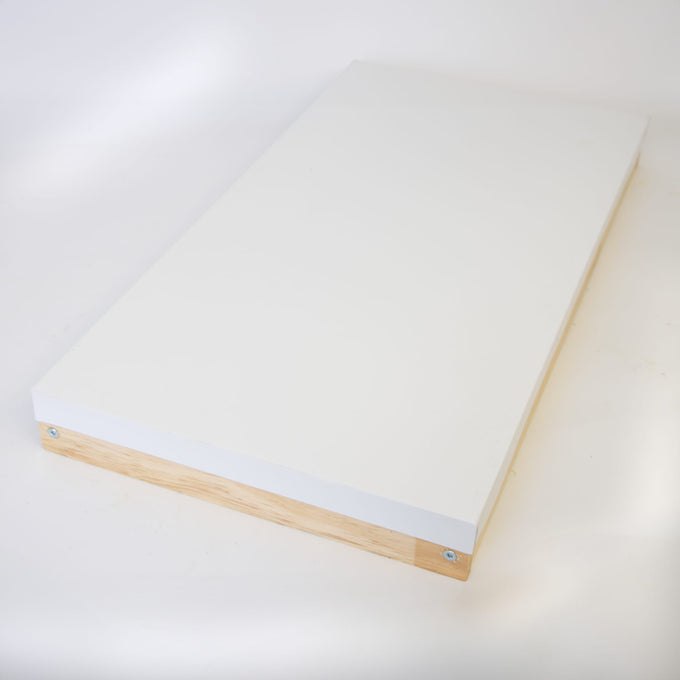 Handcrafted white telescoping cover for 5-frame hives with a natural wood edge, Amish made in the USA, ideal for Farm, Garden & Tool and Beekeeping Supplies collections.