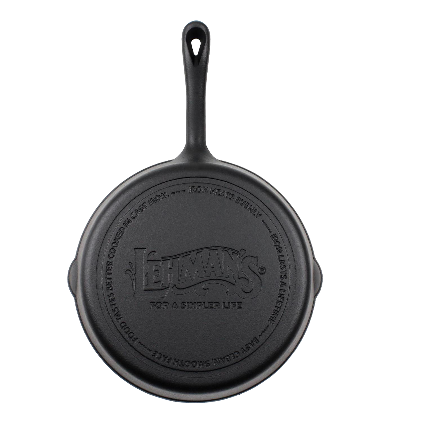 Handcrafted nitrided cast iron skillet with ergonomic handle and engraved base, designed for durable outdoor and campfire cooking in Farm, Garden & Tool, Kitchen & Food, Camping, Cookware, Cast Iron, Best Sellers collections.