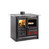 Steel wood cook stove with fire window and oven door featuring a thermometer, designed for reliable cooking and heating in Stoves, Cookstoves, and Best Sellers collections.